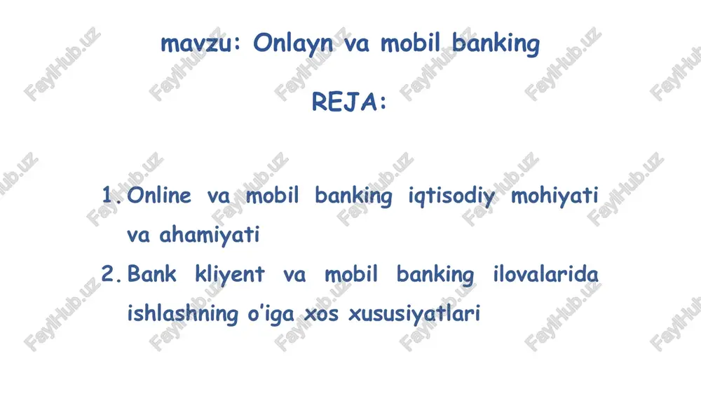 online va mobil banking — PPTX