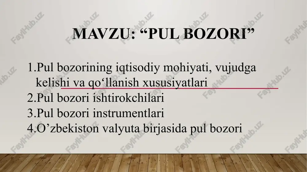 pul bozori — PPTX