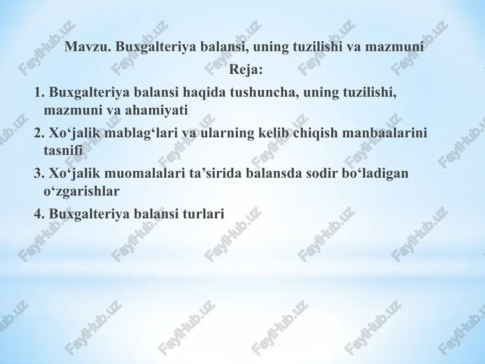 buxgalteriya balansi — PPTX