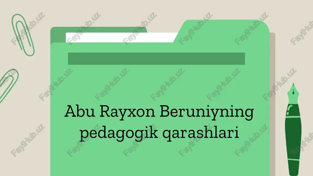 abu rayxon beruniyning pedagogik qarashlari — PPTX