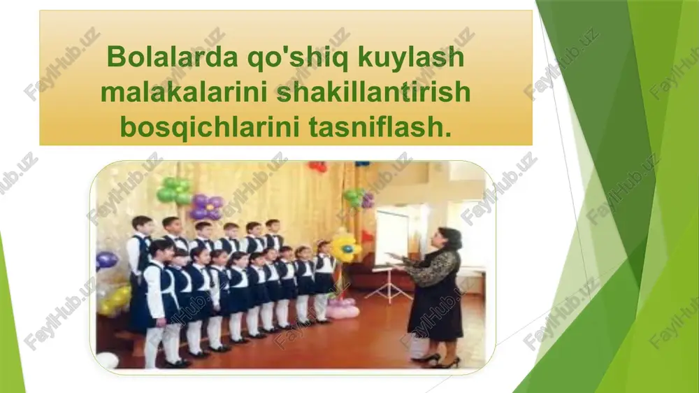 qo‘shiq kuylash malakalari — PPTX