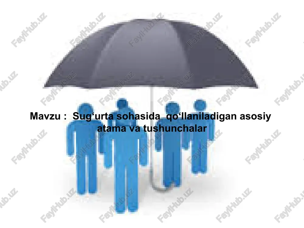 sug‘urta bo‘yicha asosiy tushunchalar — PPTX