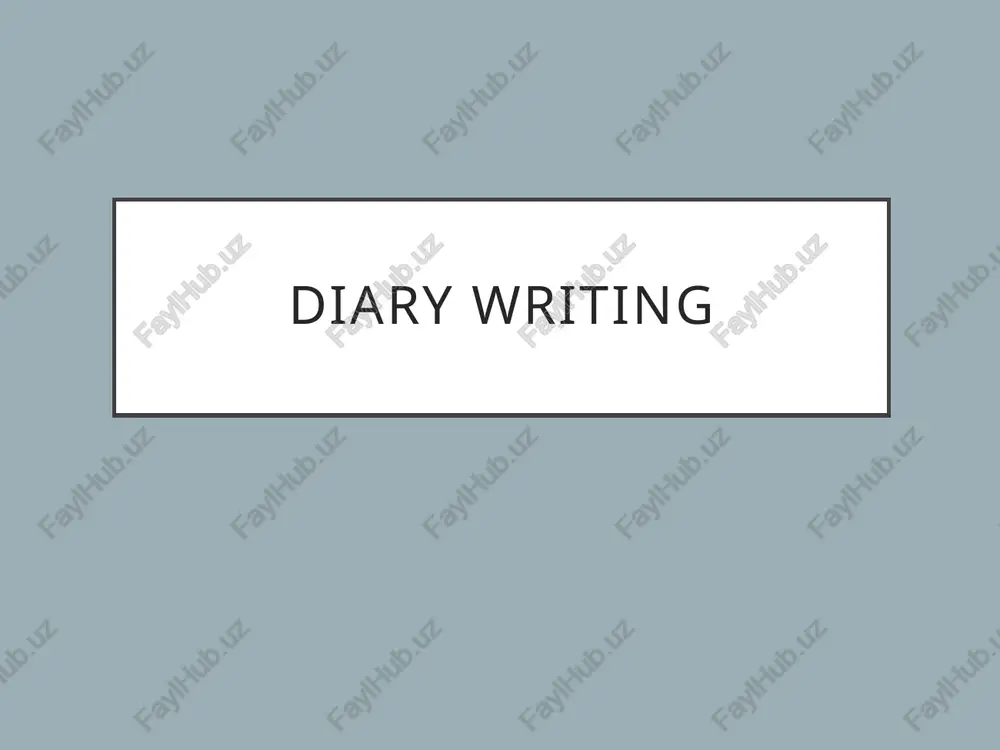diary writing — PPTX