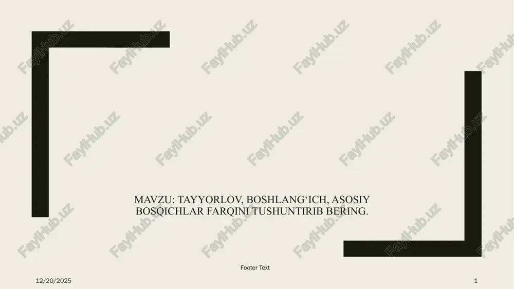 tayyorlov bosqichi — PPTX