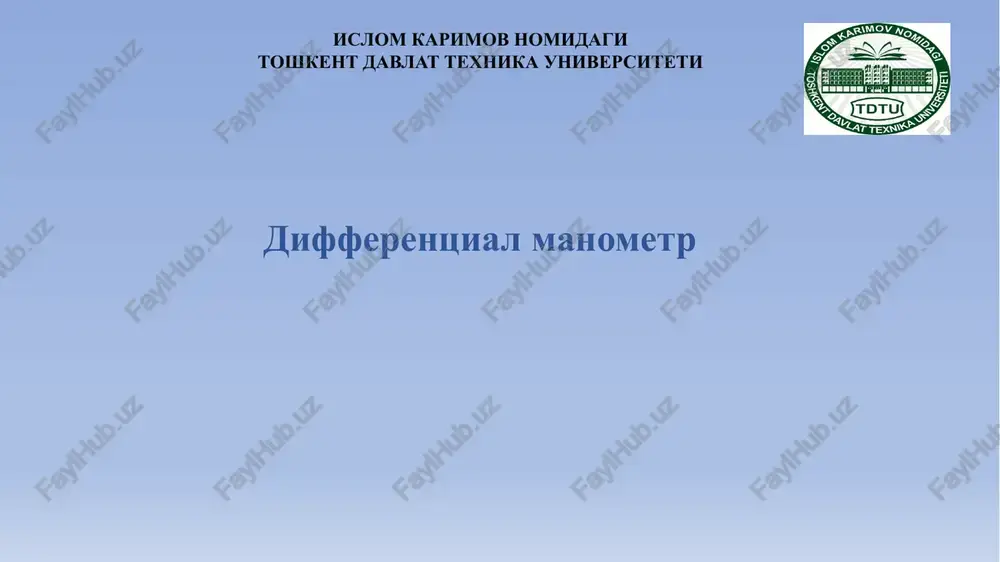 differentsial manometr — PPTX