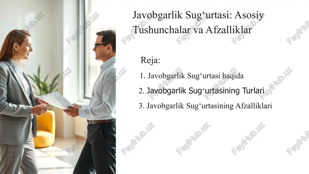 javobgarlik sug‘urtasi — PPTX