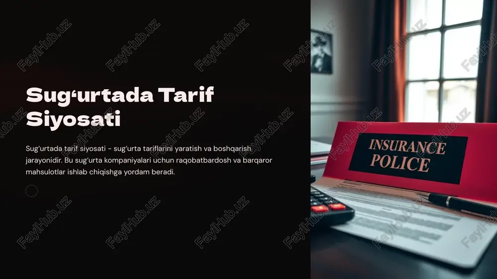 sug‘urtada tarif siyosati — PPTX