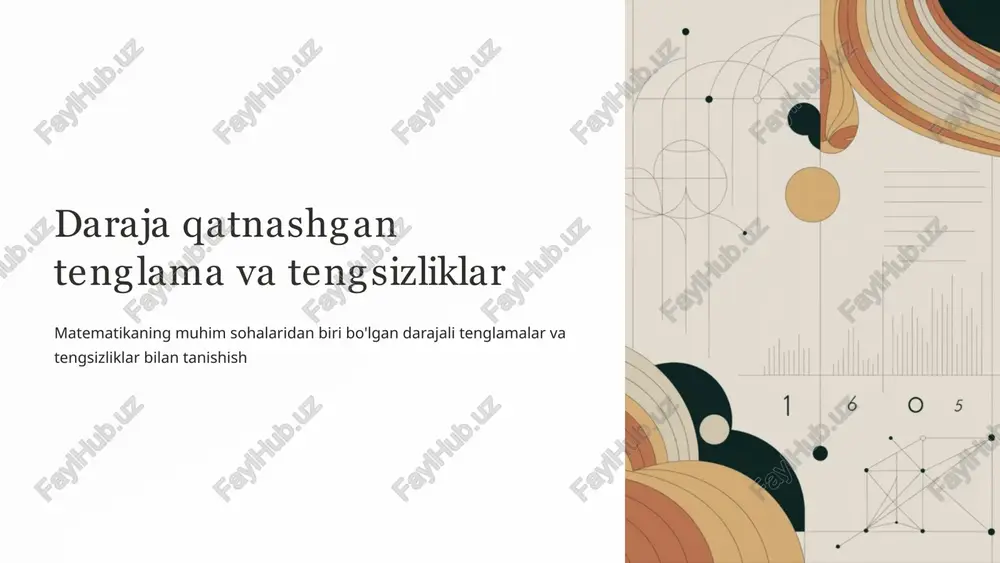 daraja qatnashgan tenglama va tengsizliklar — PPTX