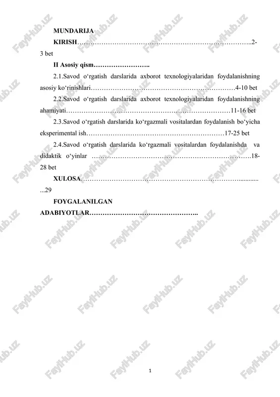 savod o‘rgatish — DOCX