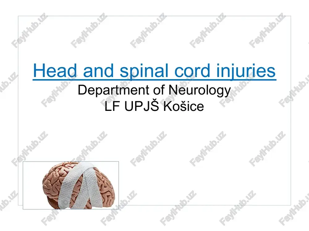 brain and spinal cord injuries — PPT