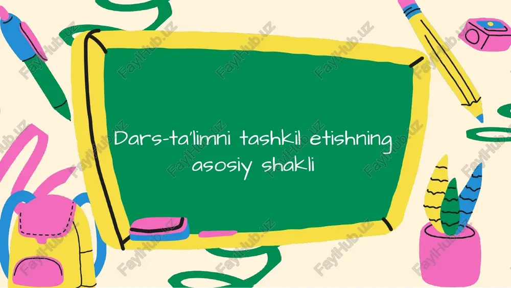 dars-ta'lim tashkiliy shakllari — PPTX