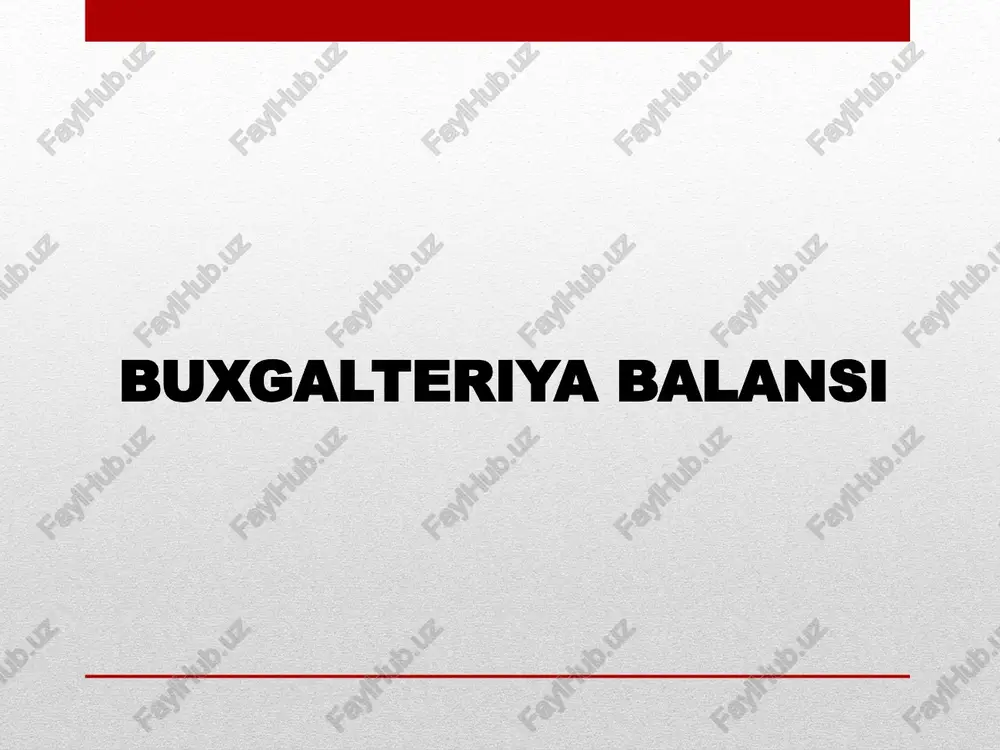 buxgalteriya balansi — PPTX