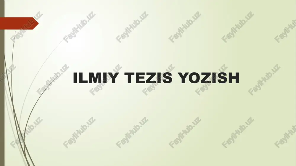 ilmiy tezis yozish — PPTX