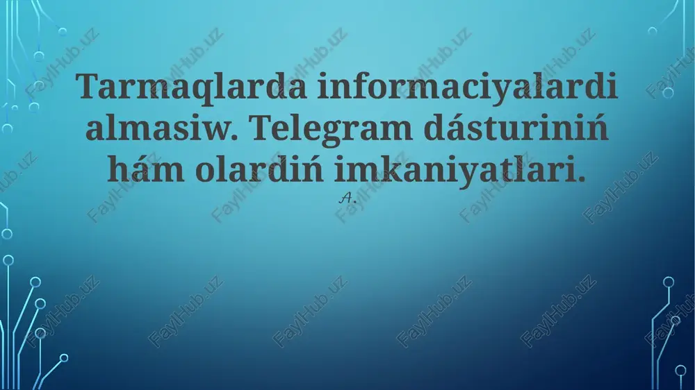 telegram: kuchli aloqa platformasi — PPTX