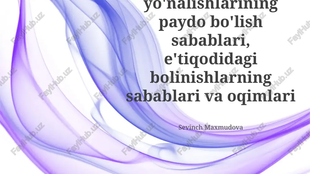 islom ma'naviy maktablari paydo bo'lishi — PPTX