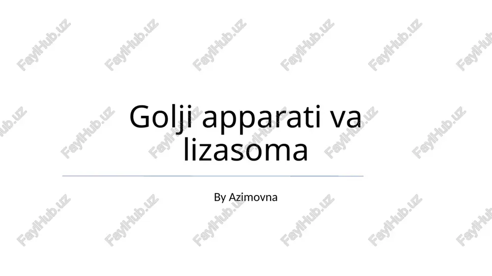 golji apparati va lizosoma — PPTX