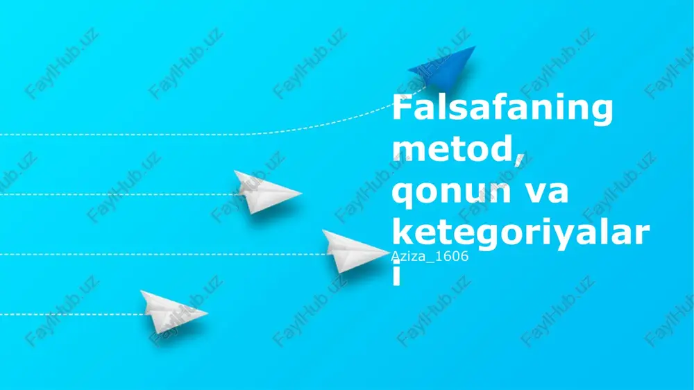 falsafaning metod, qonun va ketegoriyalari — PPTX