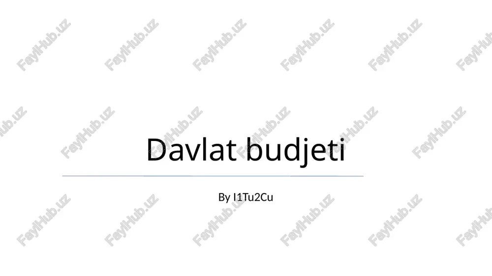 davlat budjeti — PPTX