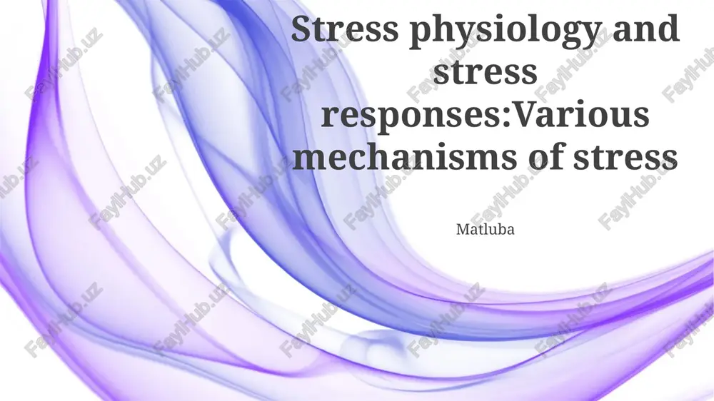 stress physiology and stress responses — PPTX