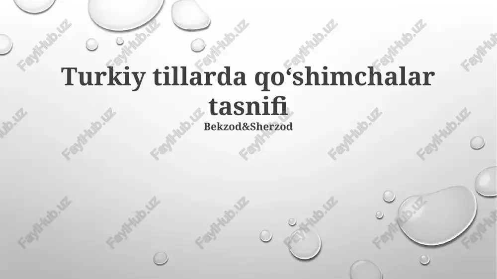 turkiy tillarda qoʻshimchalar tasnifi — PPTX