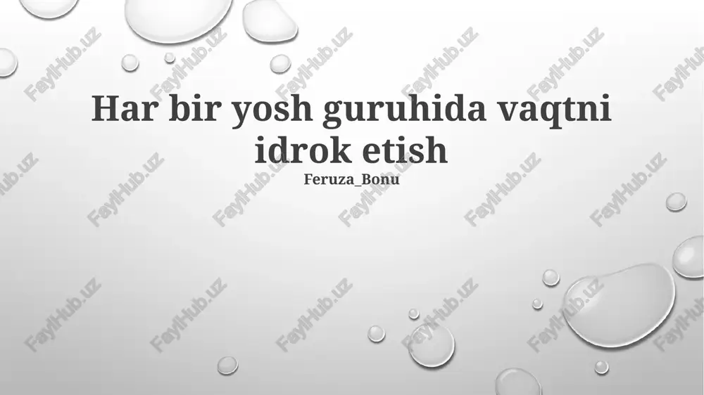 vaqtni idrok etish — PPTX