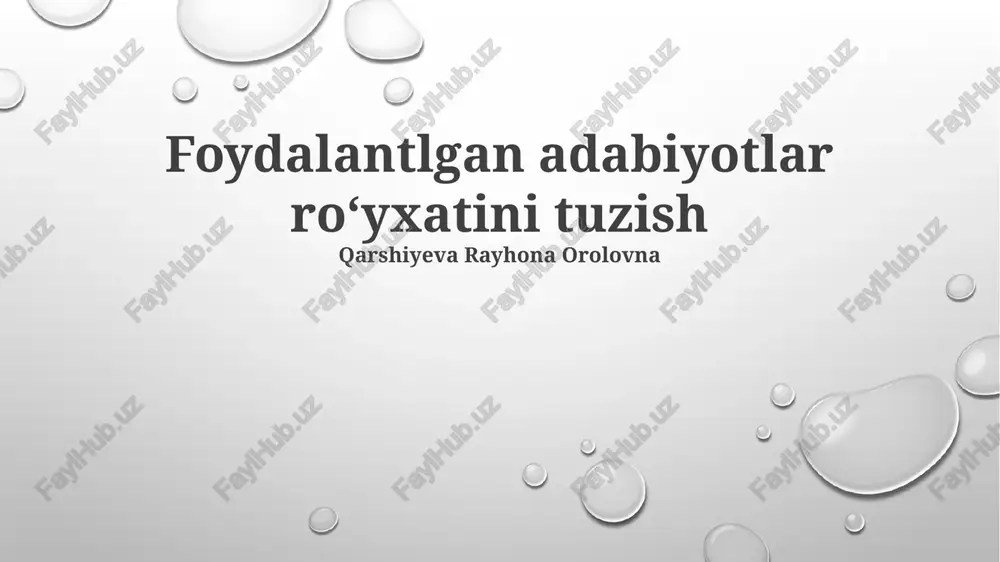 manbalarni to'g'riligi va to'liqligini tekshiring — PPTX