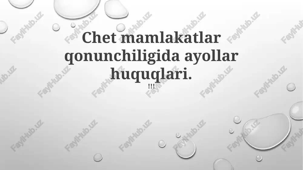 ayollar huquqlari — PPTX