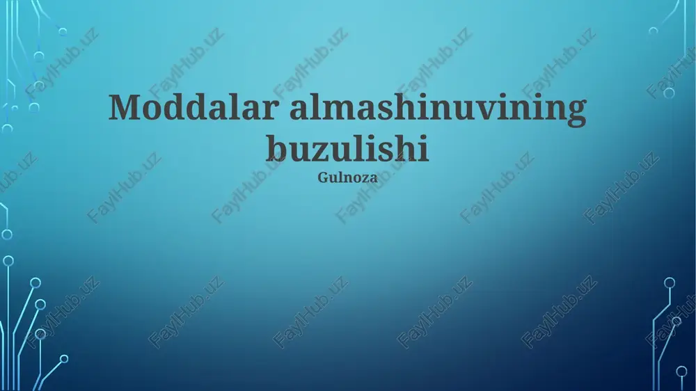 moddalar almashinuvining buzulishi — PPTX