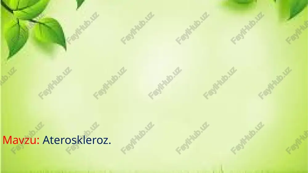 ateroskleroz — PPTX