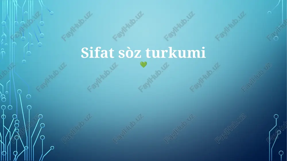 sifat sòz turkumi — PPTX