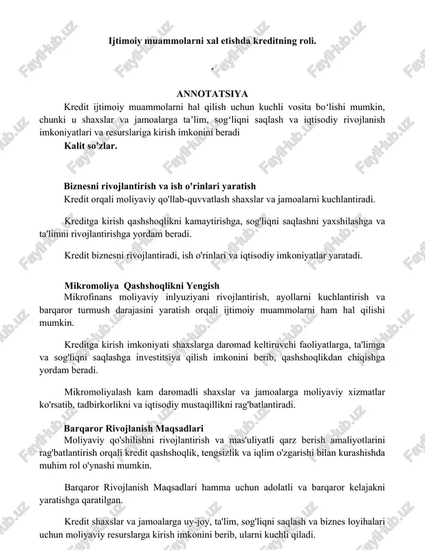 mikromoliya qashshoqlikni yengish — DOCX