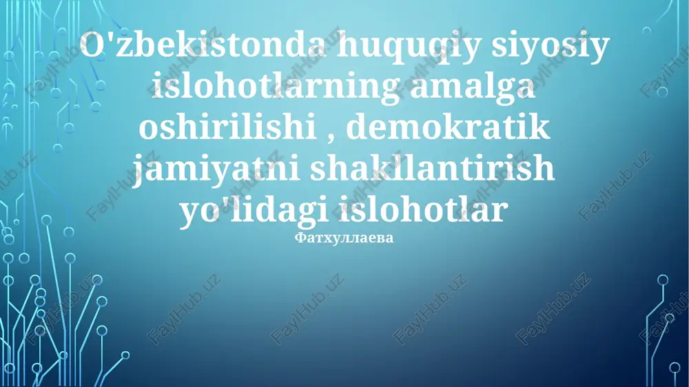 huquqiy va siyosiy islohotlar — PPTX