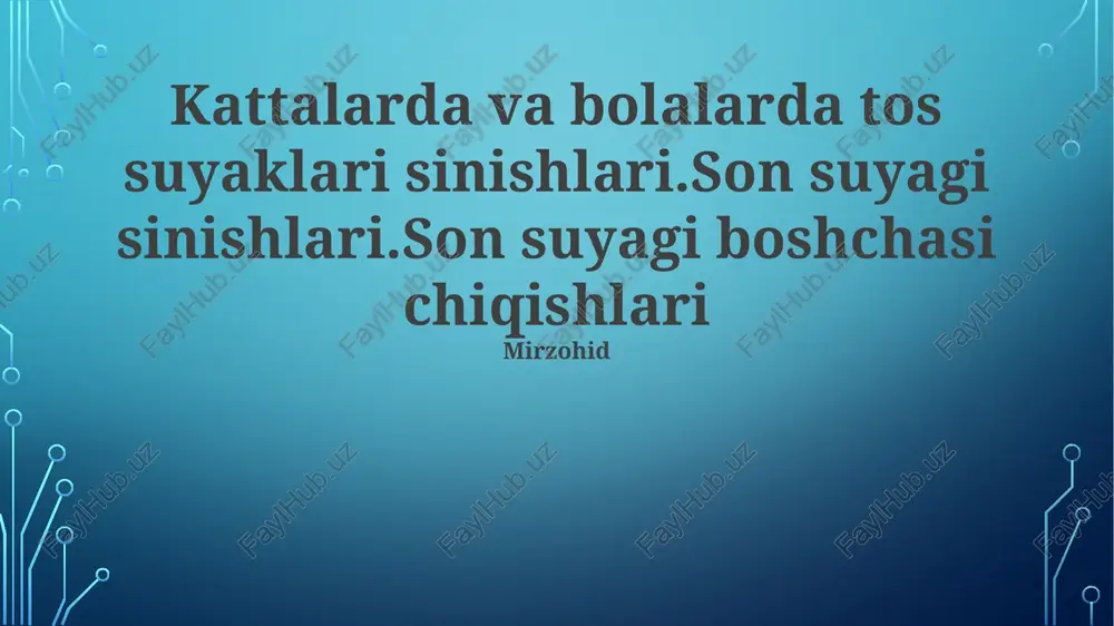 son suyagi sinishlari — PPTX