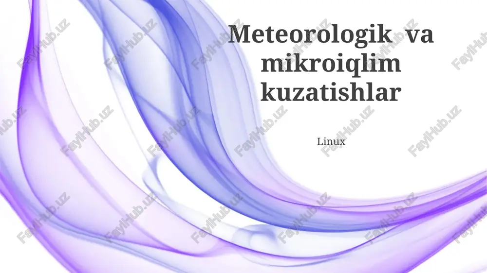 meteorologik va mikroiqlim kuzatishlar — PPTX