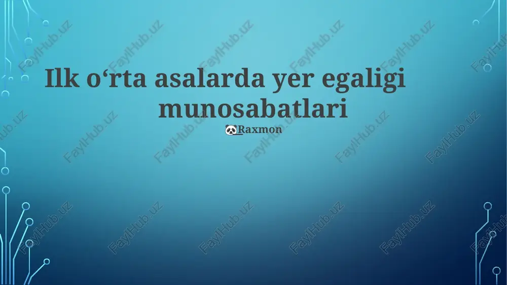 yer egaligi munosabatlari — PPTX