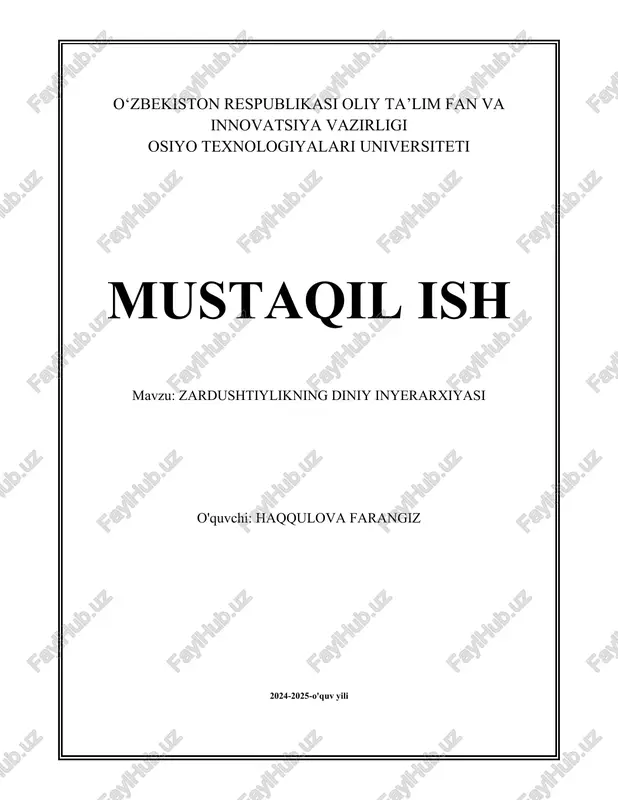 zardushtiylikning diniy inyerarxiyasi — DOCX