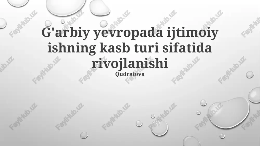 g'arbiy yevropada ijtimoiy ishning ildizlari — PPTX
