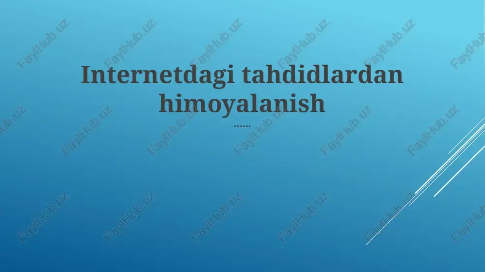 onlayn tahdidlarni tushunish — PPTX