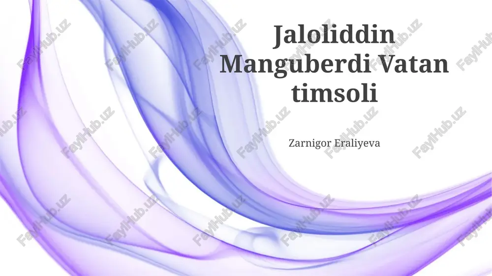 jaloliddin manguberdi vatan timsoli — PPTX