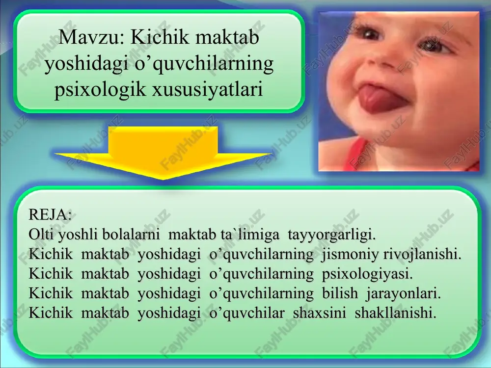 kichik maktab yoshidagi o’quvchilarning psixologik xususiyatlari — PPT