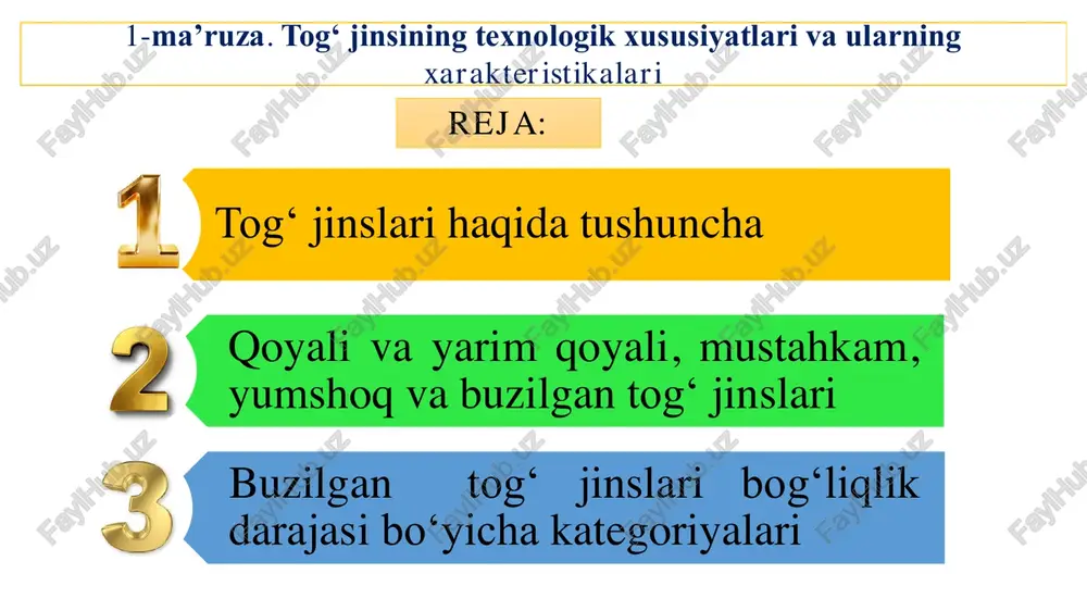 tog‘ jinsining texnologik xususiyatlari va ularning xarakteristikalari — PDF
