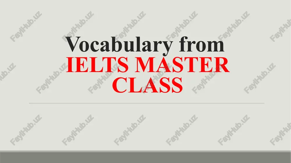 ielts master class — PPTX