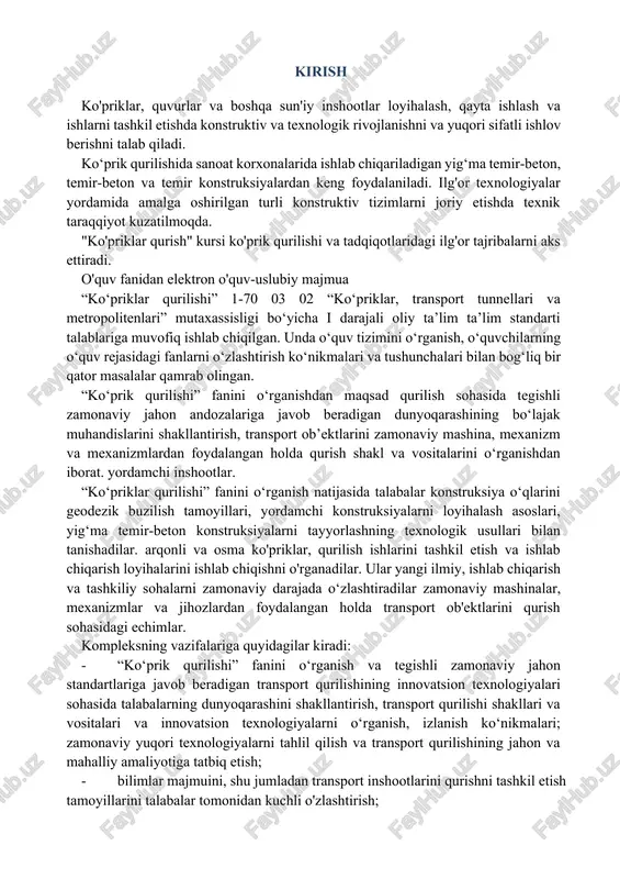 ko‘priklar qurilishi — DOCX