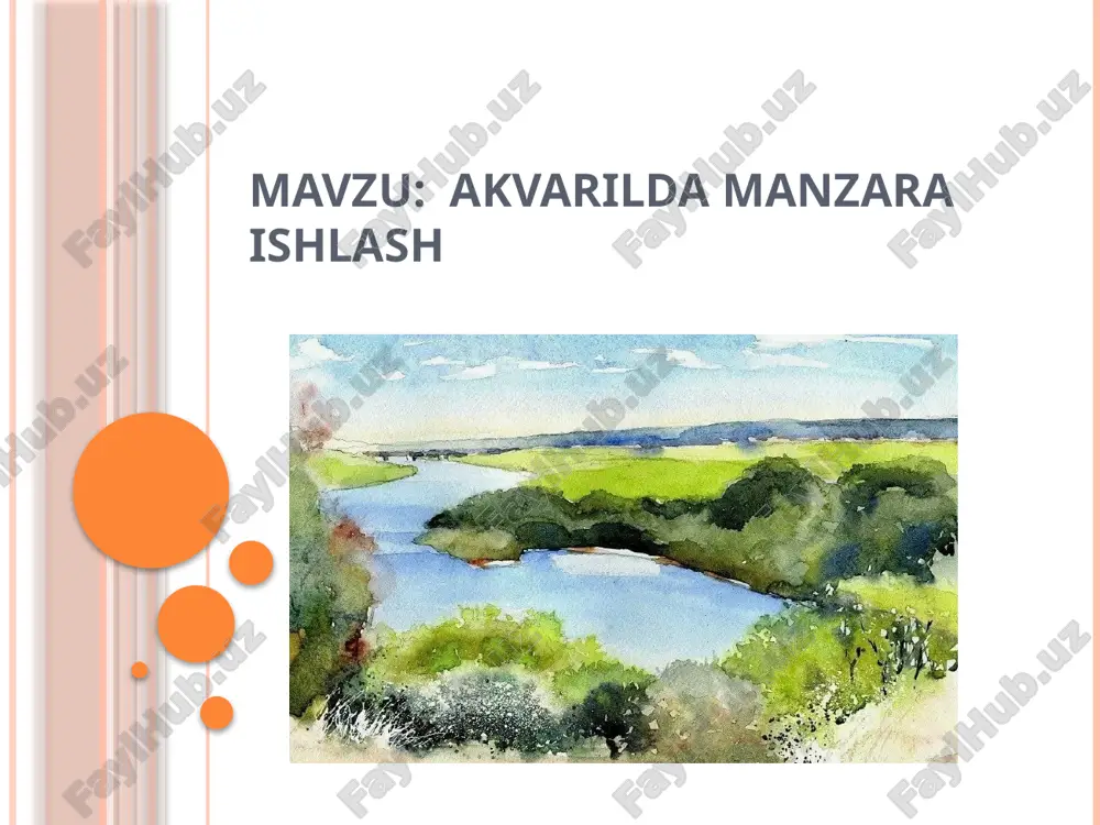 akvarilda manzara ishlash — PPTX