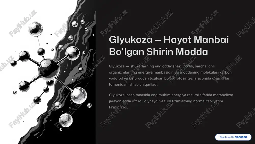 glyukoza 4 hayot manbai — PDF