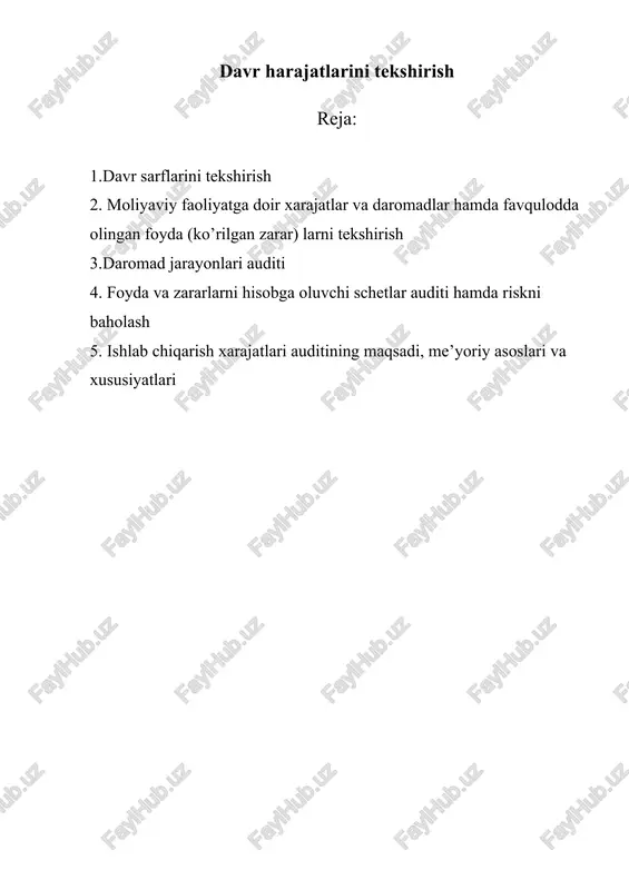 davr sarflarini tekshirish — DOCX