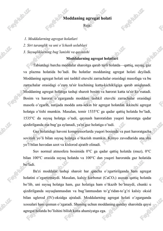 moddaning agregat holati — DOCX