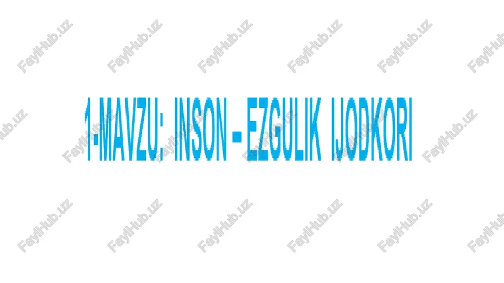 inson —- ezgulik ijodkori — PPTX