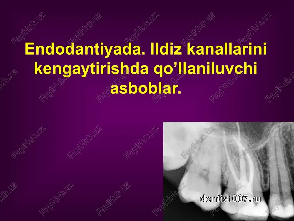 endodontik asboblar parametrlari — PPTX