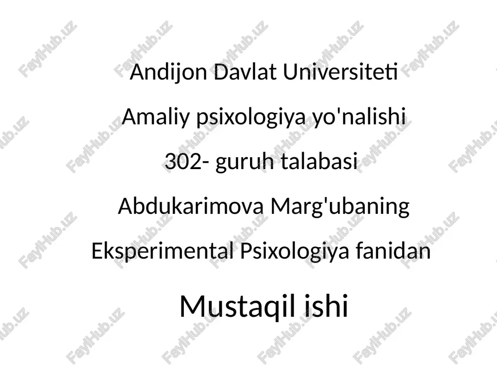 amaliyp psixologiya yo'nalishi — PPTX